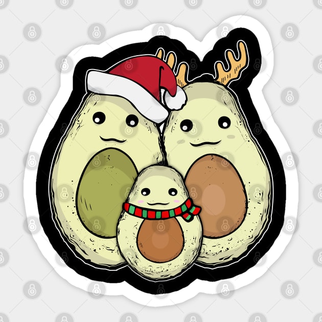 Avocado Lover Fun Old Fashioned Family Christmas Sticker by PomegranatePower